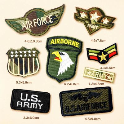 【YF】✁  8Pcs/Lot AIRBORNE US ARMY Embroidery Patches Applique Ironing Clothing Sewing Supplies Badge
