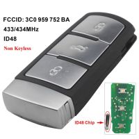 Jingyuqin 3c0959752bg /Ba สมาร์ท Keyless ไปรถรีโมทที่ห้อยกุญแจ3ปุ่ม434Mhz Pcf7936 Id46สำหรับกันชนหลังพาเส็ตโมโกแตน