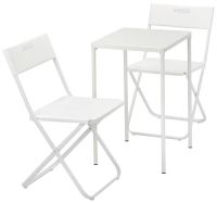 FEJAN Table+2 folding chairs, outdoor, white/white (เฟยัน โต๊ะ+เก้าอี้พับได้2ตัว กลางแจ้ง, ขาว/ขาว)