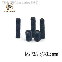 50PCS Metric Thread groove M2 x2/2.5/3/3.5 mm black Inner Hexagon Hex Socket Cup End M Top Thread Headless Screw Bolt