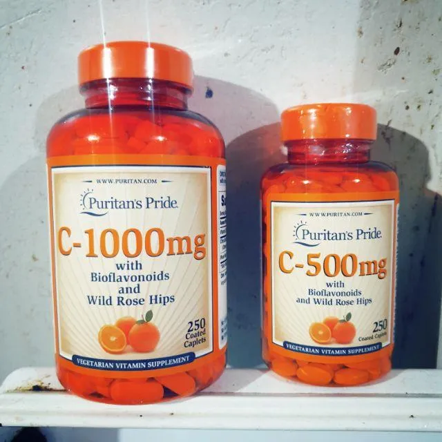 Puritans Pride Vitamin C 250 tablets 1000mg 500mg with rose hips ...