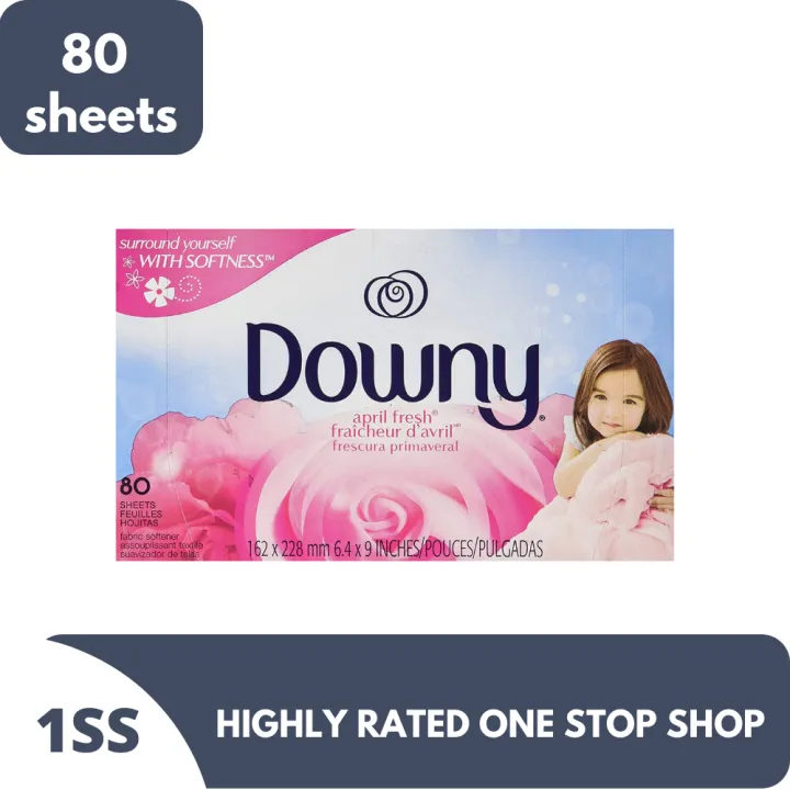 Downy Fabric Softener Dryer Sheets, April Fresh Scent, 80 Sheets
