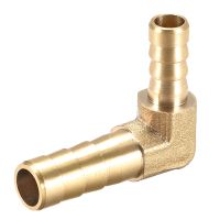 uxcell 8mm To 6mm Barb Brass Hose Fitting 90 Degree Elbow Pipe Connector Coupler Tubing Adapter for air water fuel oil