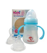 Bình sữa silicon Kichilachi 150ml tặng kèm núm thìa cho bé