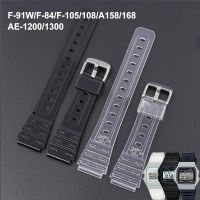 【hot】 18mm for F-91W/F84/F105/108/A158/168 AE-1200/1300 Transparent Colorful Silicone Band Accessories