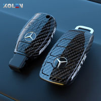 ABS คาร์บอนไฟเบอร์สไตล์รถ Key Case Shell Fob สำหรับ Mercedes Benz ABCES Class W204 W205 W212 W213 W176 GLC CLA AMG W177-Zkeir