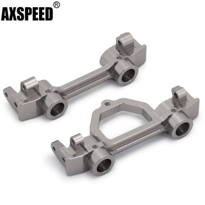 AXSPEED Metal Aluminum Front Rear Bumper Mount Girder Mount for Axial SCX10 &amp; SCX10II 90046 90047 1/10 RC Crawler Car Parts Electrical Connectors