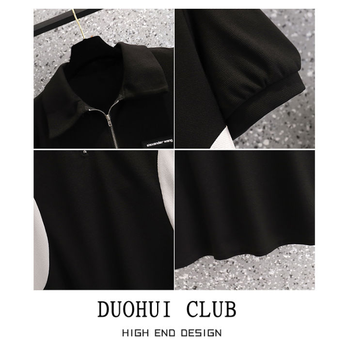 duohui-ไซส์ใหญ่-m-l-xl-2xl-3xl-4xl-ชุดเดรส-สีดำ-เกาหลี-รัดรูป-ใส่สบายๆ-แฟชั่น-ชุด-เดรส-สาวอวบ-เดรสสาวอวบอ้วน-ชุด-กระโปรง-เดรส