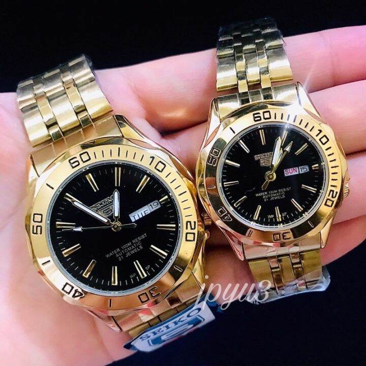 Seiko 5 gold online plated price