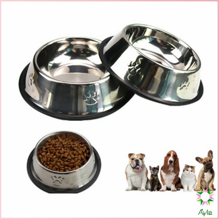 ayla-ชามอาหารสแตนเลส-ชามแมว-ชามอาหารสัตว์เลี้ยง-ชามหมา-stainless-steel-pet-bowl