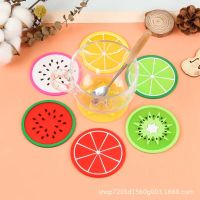 Lemon Orange Watermelon Coaster Fruit Shape Silicone Cup Pad Slip Insulation Pad Table Decoration Cup Mat Pad Placemats &amp; Coasters