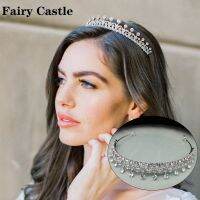 Fairy Castle】เครื่องประดับเจ้าสาวแสนสวย,เครื่องประดับศีรษะมงกุฎพลอยเทียมโลหะผสมเครื่องประดับงานเลี้ยงงานแต่งงาน