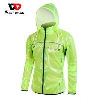 ZZOOI WEST BIKING Reflective Cycling Raincoat Windproof Waterproof Windbreaker Bike Jersey Mountain Road Bicycle Bike Cycling Raincoat Men