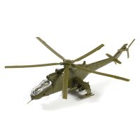 โมเดลเรือเฮลิคอปเตอร์ MI-24V โซเวียตขนาด1/144ของเล่นก่อสร้างเกมปริศนาขนาดเล็กโมเดลเครื่องบินทหารพลาสติกของขวัญสำหรับเด็ก