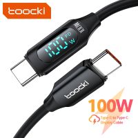 Toocki 100W Type C To Type C To Type C สาย PD ที่ชาร์จมีช่องเสียบยูเอสบีเร็ว C To USB C Display สายเคเบิลสำหรับ Xiaomi POCO F3 Macbook iPad Realme