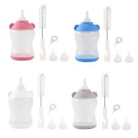 ❁❄ J2FB 100ml Puppy Kitten Feeding Bottle Kit Pet Milk Bottle Feeder With Cleaning Brush Safety Silicone Nursing Water Feeder With