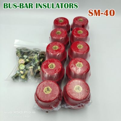 SM-40 ลูกถ้วยฉนวนแดง BUS-BAR INSULATORS ฉนวนกันความร้อน กล่องละ 10ตัว แถมน็อตฟรี