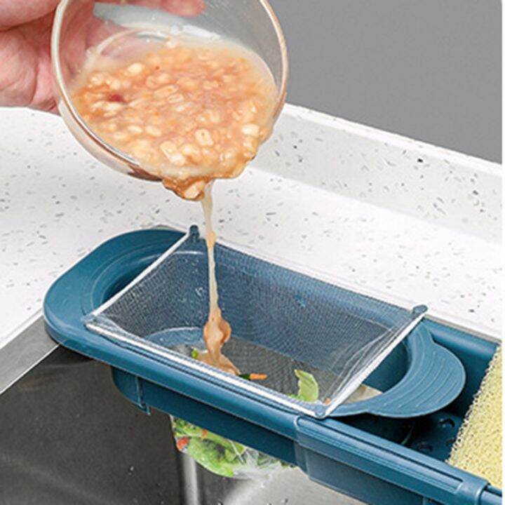 telescopic-sink-organizer-tray-sponge-holder-soap-towel-storage-basket-drain-rack-sink-drain-shelf-kitchen-accessories