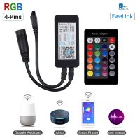 Ewelink RGB LED STRIP WIFI CONTROLLER IR REMOTEStrip light controller for smart life work with Amazon Alexa and Google home