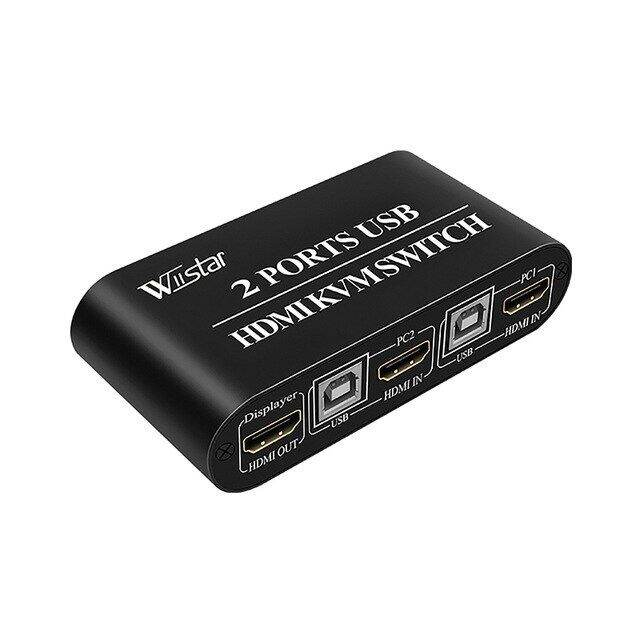Wiistar Kvm Hdmi Switch Usb 2 Port 4k30hz Hdmi Switcher Kvm Switch Hdmi