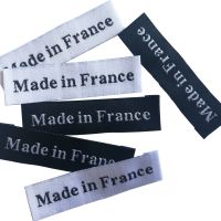 Free Shipping 100Pcs/Lot Made In France Clothing Labels Garmenthandmade Labels Made In Francewoven Label  Custom Sewing Label Stickers Labels