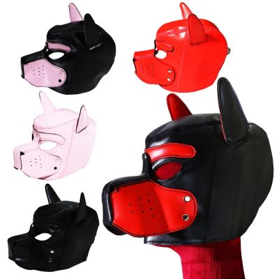 5 Colors Slave PU Leather Dog Hoods To Bdsm Bondage Pup Cosplay,Erotic Mask Costumes For Sex,Intimacy Goods For Couples Flirting