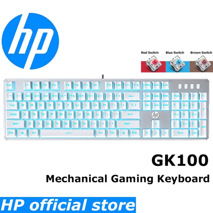【e68fxZlc】HP GK100 GK100F Real Mechanical Keyboard Wired Mixed