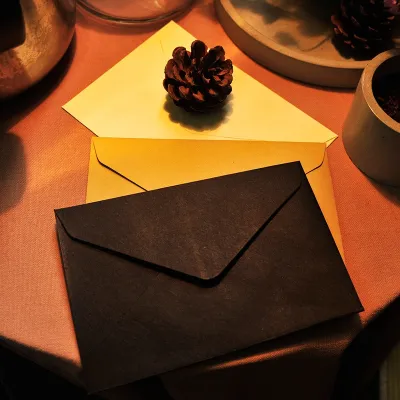 10pcs Black White Kraft Paper Business Envelopes Vintage Envelope for Business Wedding Invitation Gift Envelopes