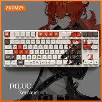 ~ Diluc Theme Keycap Genshin Impact Keycap โปรไฟล์ OEM PBT Dye-sublimation คีย์บอร์ด Keycap อะนิเมะส่วนบุคคล Keycap 108 คีย์