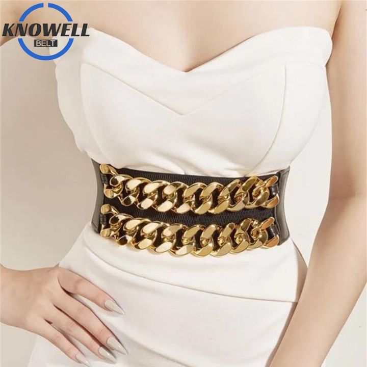 chain-decoration-underbust-corsets-for-women-elastic-band-wide-belt-for-dresses-aesthetic-y2k-accessories-waistband-autumn-2022