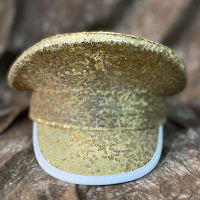 New Women Men Sequin Military Hat Sergeant Bridal Hat Hen Do Hat Festival Captain Birthday Sailor Part Hat 9 Color