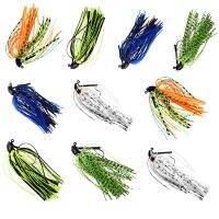 【hot】✵✉۞ 10Pcs/lot Bass Fishing Lures 7g 10g 14g Skirt Rubber Bait Jig Pesca