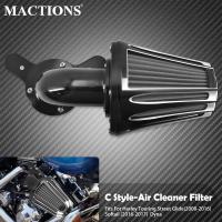 รถจักรยานยนต์ CNC Sucker Air Filter ชุดทำความสะอาดสำหรับ Harley Dyna FXDLS 2017 Softail Touring Road Street Electra Glide Trike Breakout