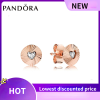 Pandoraˉ earrings Pandoraˉ vintage small shell rose gold earrings 287297CZ heart-shaped personality fashion earrings ต่างหูแพนดอร่า ต่างหูแพนดอร่า วินเทจ เปลือกหอยเล็ก ต่างหูทองรูปหัวใจ ต่างหูแฟชั่น