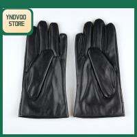 YNDVQO STORE Men Motorcycle Cashmere Driving Waterproof Leather Gloves