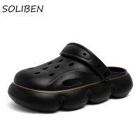 รองเท้าแตะชายหาด SOLIBEN สำหรับ Sepatu Kebun หนาปากกา EVA ภายนอกรองเท้าฟลิปฟล็อประบายอากาศได้ดี