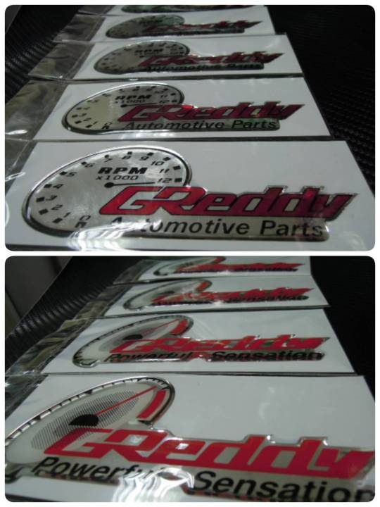 สติ๊กเกอร์เทเรซิ่นนูนอย่างดี-คำว่า-greddy-sticker-ติดรถ-แต่งรถ-ได้ทุกยี่ห้อ-ทุกรุ่น-สติกเกอร์-สติกเกอ-สวย-งานดี-หายาก-ติดท้ายรถ-ติดข้างประตู