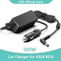 รถที่ชาร์จสำหรับ ASUS อะแดปเตอร์ DC Charger Laptop KFD 12V-24V รถ GL553VD GL551JW GL553VW G550 19V 6.32A สายไฟ120W