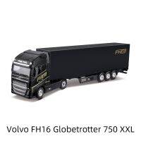 Bburago FH16วอลโว่ Globrotter 750 XX รถบรรทุกรถแทรกเตอร์ขนาดใหญ่รถพ่วงสีดำหล่อตายสะสมงานอดิเรกของเล่นแบบจำลองรถมอเตอร์ไซค์