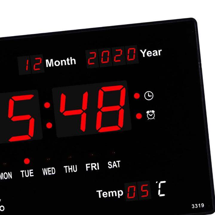 Blesiya Electronic Wall Clock Temperature Display LED Display Calendar