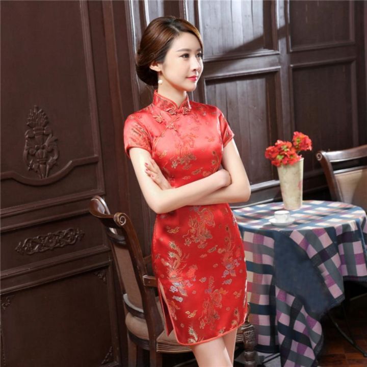 Chinese cheongsam cheongsam dragon and phoenix embroidery Chinese ...