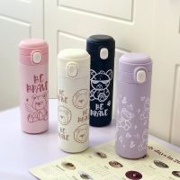 Cartoon Thermos Mug Stainless Steel Water Bottle Insulation Cup Girls Large-Capacity Water Cup Student Korean Version Cute Portable Drop-Proof Cup