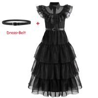 NWZSM Carnival Vestidos Wednesday Addams Cosplay Costume For Girl 2023 New Teenage Kids Mesh Party Evening Dresses 5 10 14 Yrs