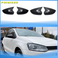 Gloss Black Side Wing Rear View Rearview Mirror Cover Case Caps Shell Replace For Volkswagen For VW Polo Mk5 6R 6C V 2009-2017