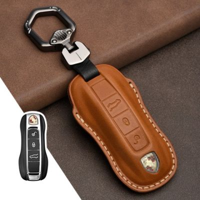 ซองหนังใส่กุญแจรถสำหรับ Porsche Macan Key Case Kayenne Panamera 911