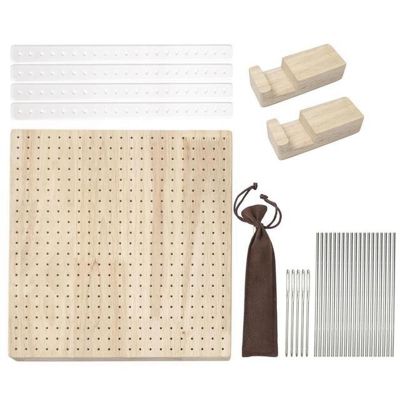 Wooden Blocking Board Square Crochet Board Crafting Accessory Kit with Small Holes Blocking Mat Blocking Board for Knitting Crochet