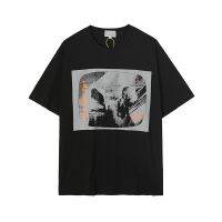 Abstract Character Print Black Tshirts Mens And Japanese Retro Tees