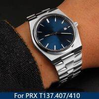 อะไหล่นาฬิกาผู้ชายสายเหล็กสแตนเลสพับได้สำหรับ Tissot PRX T137.407/410หัวเข็มขัดผู้ชายโลหะคลาสสิกอุปกรณ์เสริม