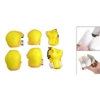 Kids Skating Gear Knee Elbow Pads Wrist Support Protectors Set Yellow