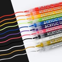 【CC】 12/24Colors Paint Pens Extra and Dots for Painting Mug Glass Wood Fabric Canvas Metal